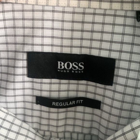 Boss Hugo‎ boss Regular fit windowpane print button down shirt black white - Picture 2 of 11